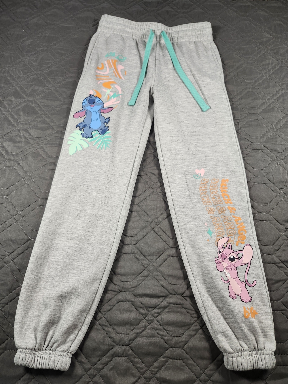 heather grey Disney Stitch Juniors Graphic Print Joggers size S(3-5)